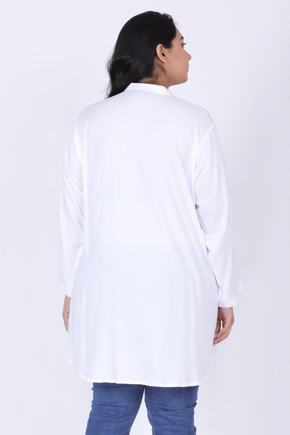 White Embroidered Shirt for Women