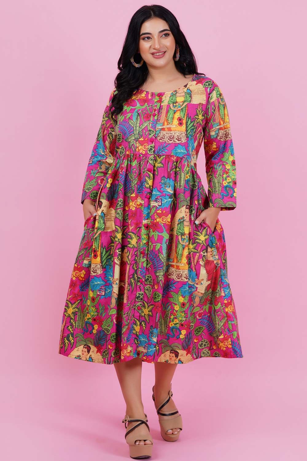 Colorful Glory Printed Shirt Dress