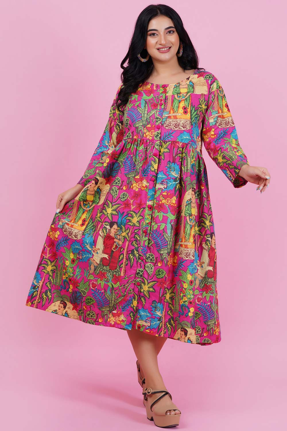 Colorful Glory Printed Shirt Dress