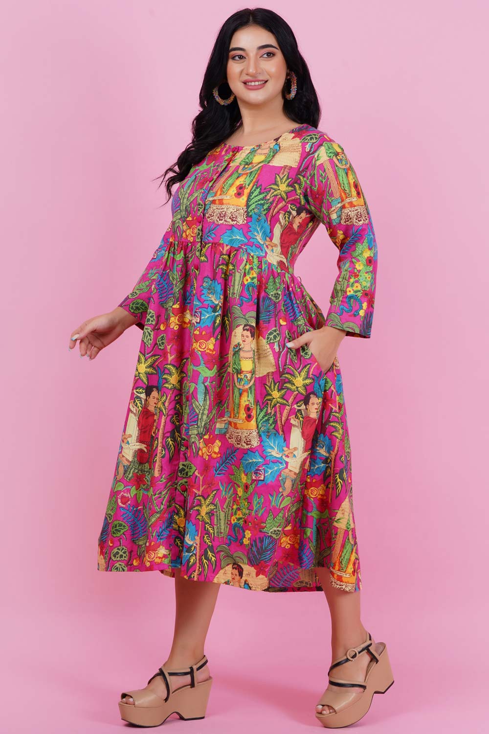 Colorful Glory Printed Shirt Dress