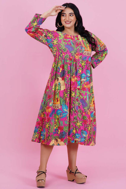 Colorful Glory Printed Shirt Dress