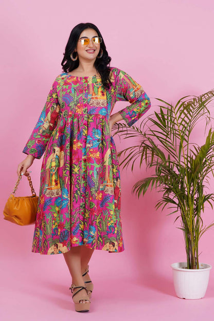 Colorful Glory Printed Shirt Dress