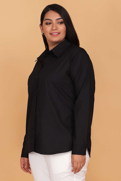 Solid Black Formal Shirt