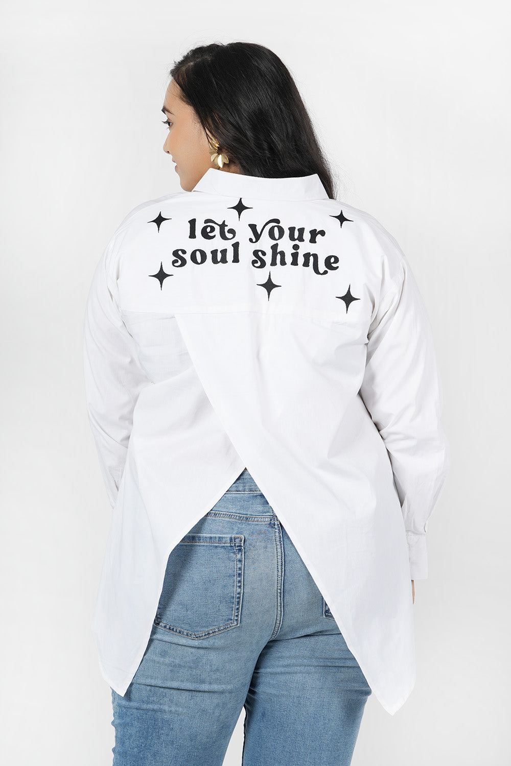 Voguish "Soul Shine" Back Embroidered Shirt