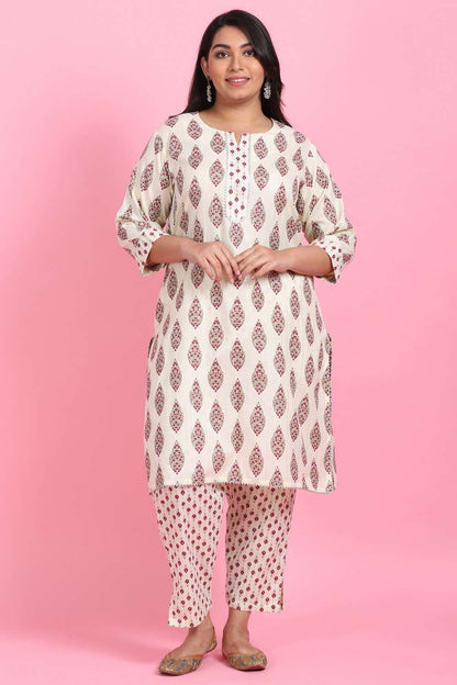 Motif Print Gota Suit Set