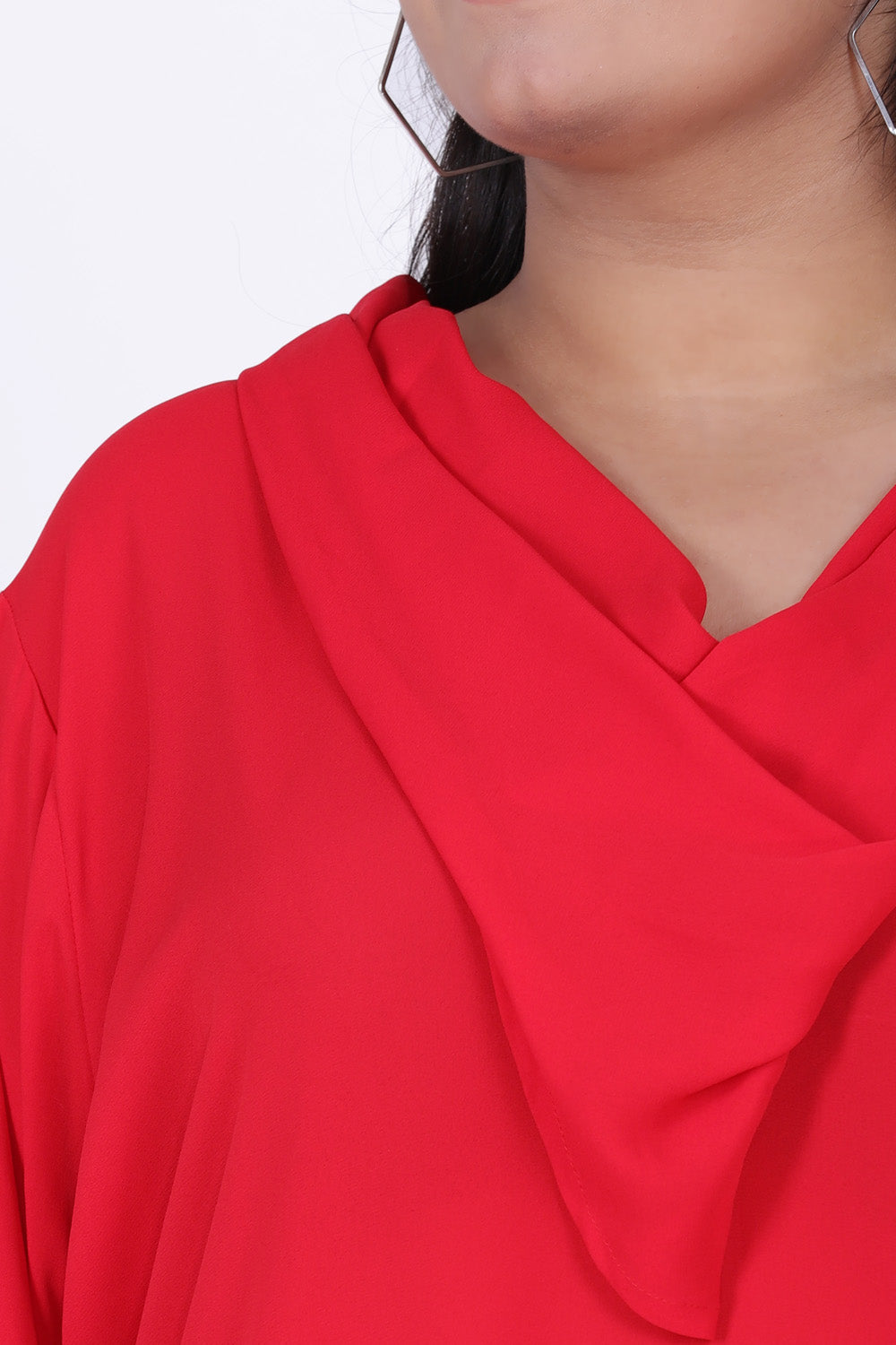 Red Cowl Top