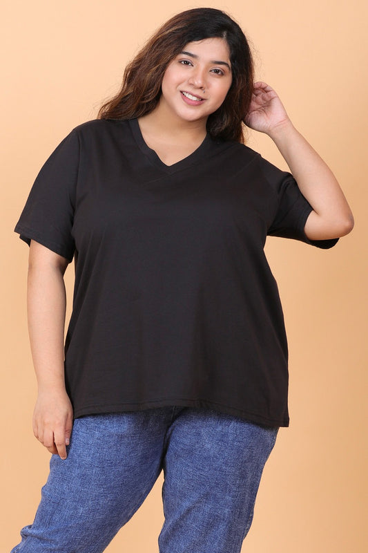 Black Solid T-Shirt