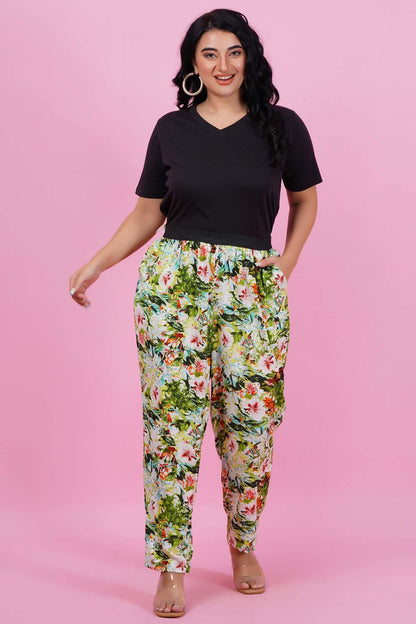 Plus Size Forest Print Peg Pant