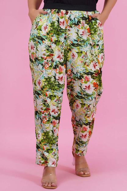 Plus Size Forest Print Peg Pant