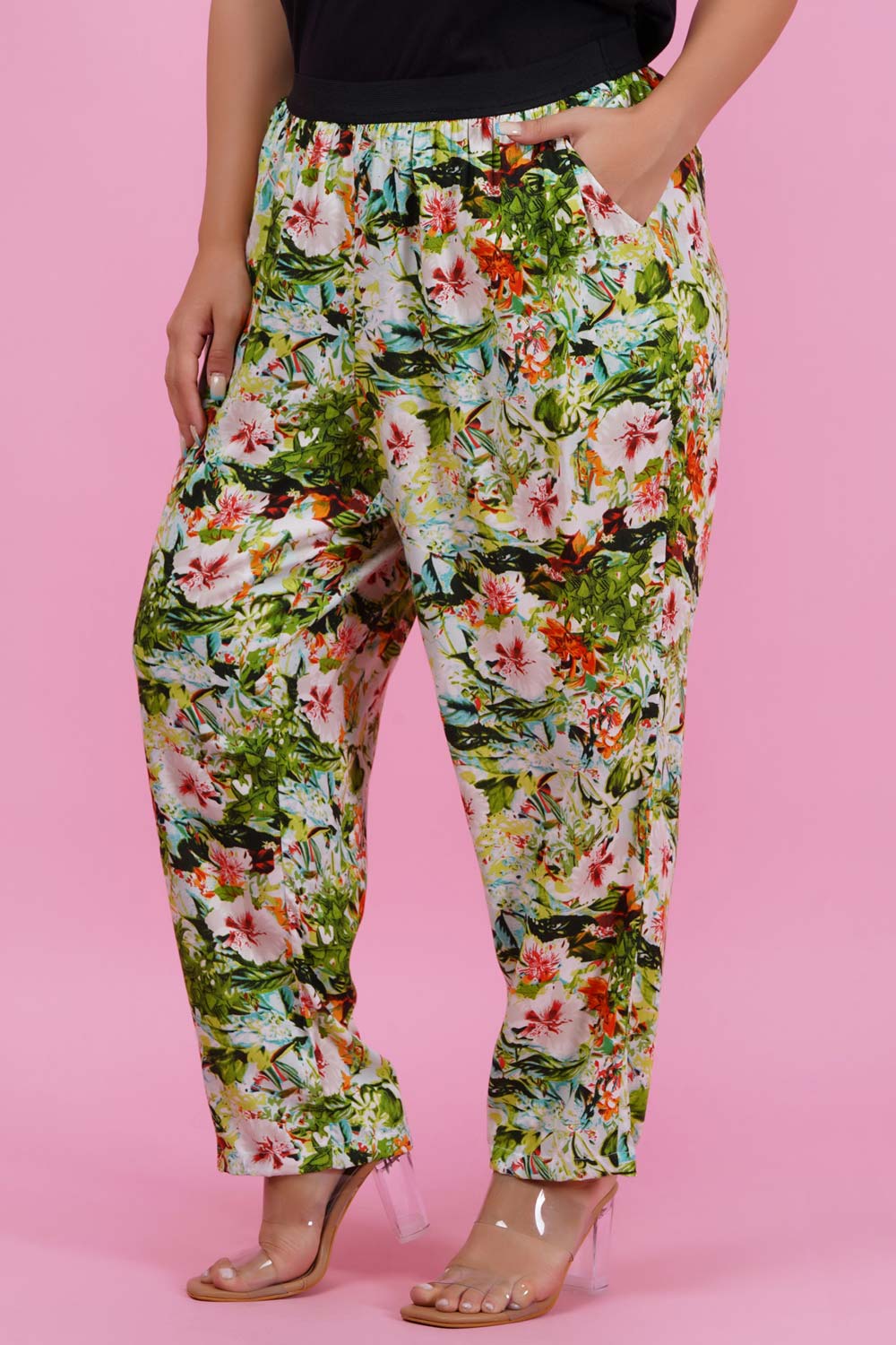 Plus Size Forest Print Peg Pant