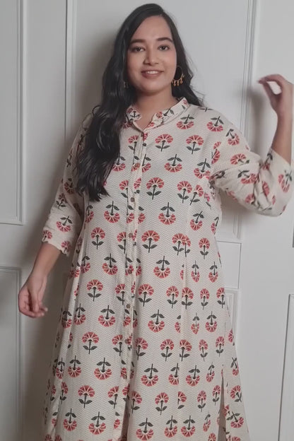 Fresh Floral Print Kurta Palazzo Set