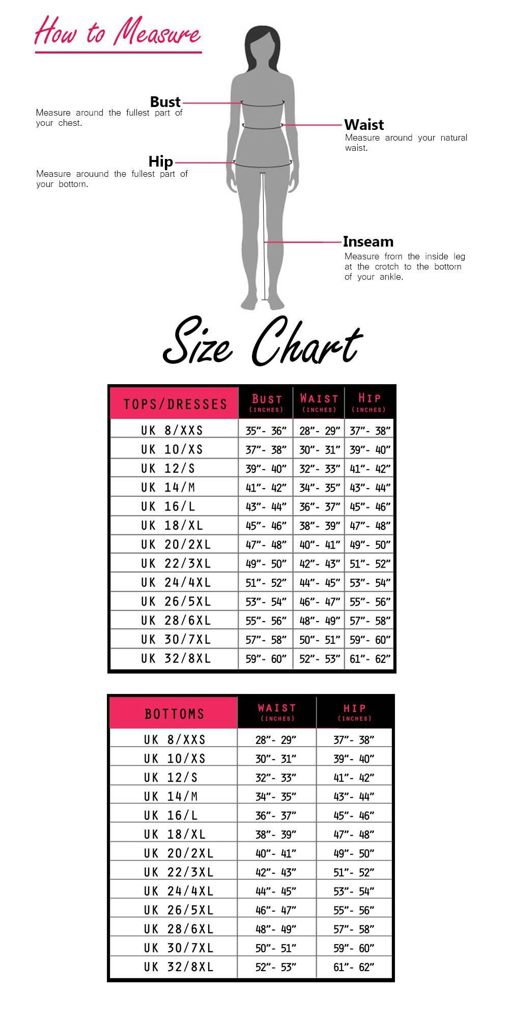 Skirt Size Chart India
