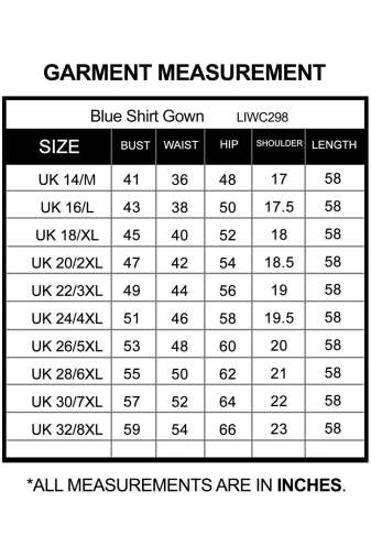 Blue Plus Size Shirt Gown_LIWC298