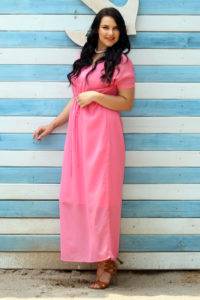 plus size pink beach gown