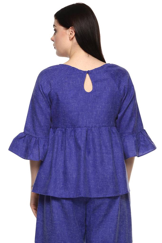 Blue Linen Top