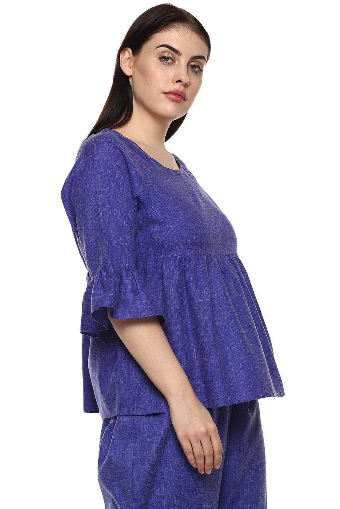 Blue Linen Top