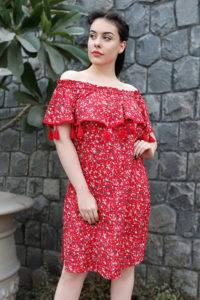 Plus Size Off-Shoulder Red Dress