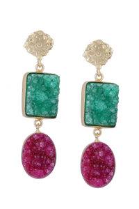 Green & Pink Natural Stone Dangler-1