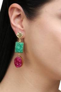 Green & Pink Natural Stone Dangler-2