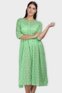 Green Long Flared Dress