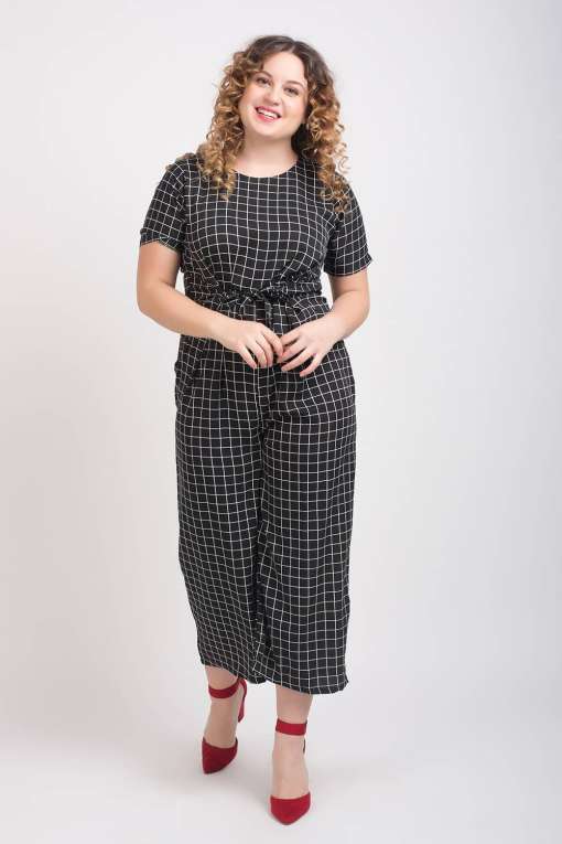 Black And White Check Jumpsuit3