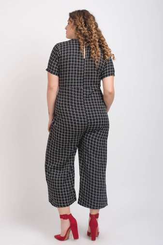 Black And White Check Jumpsuit