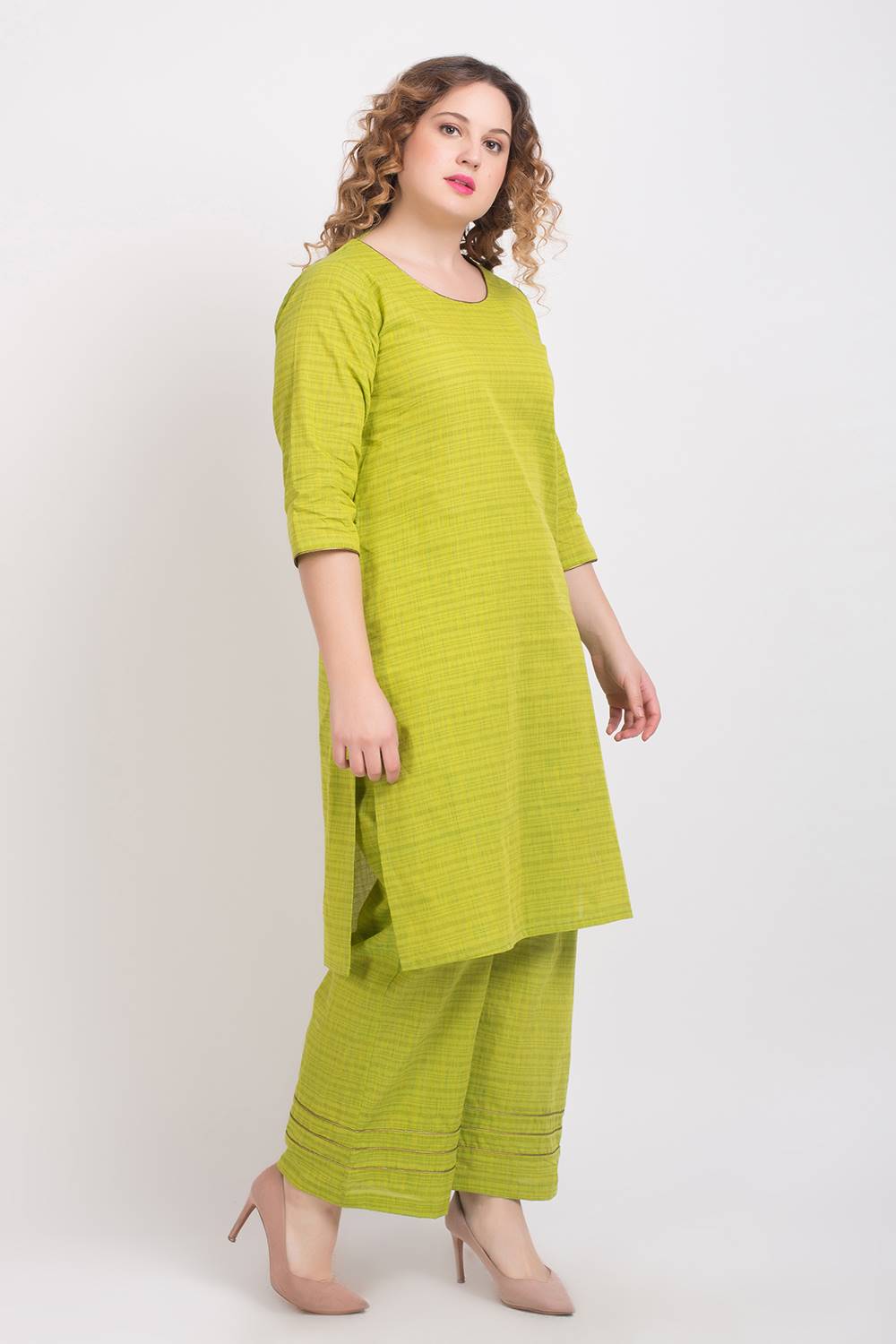 Solid Green Handloom Cotton Kurti5