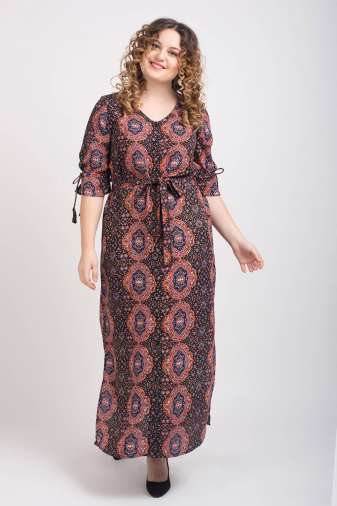 Brown Front Open Maxi Dress4