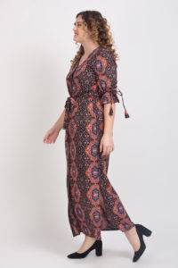 Brown Front Open Maxi Dress5
