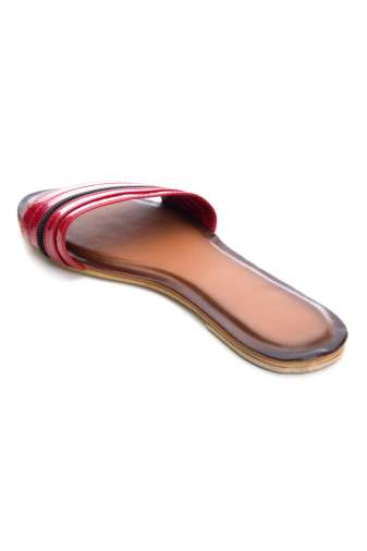 Red Patent Glossy Flat Slide Sandals4