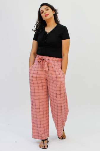 Pink Check Trouser