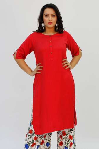 Solid Red Kurti