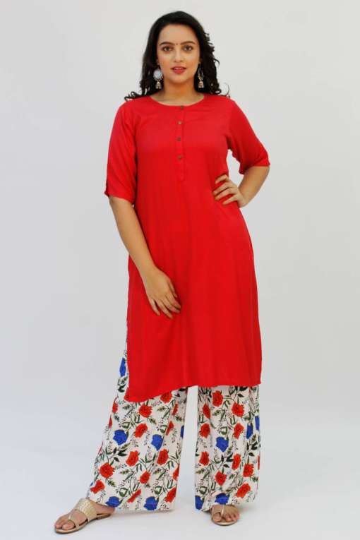 Solid Red Kurti