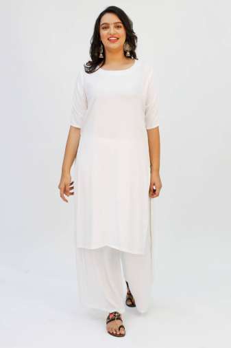 Solid White Kurti