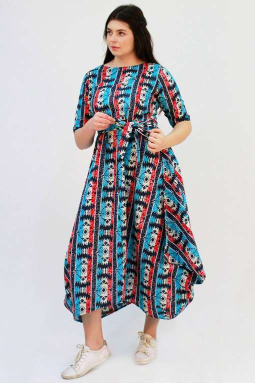 Multicolor Cowl Dress