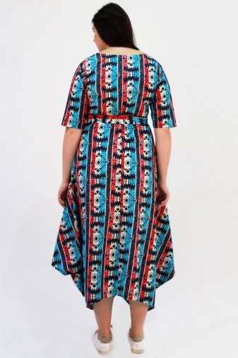 Multicolor Cowl Dress