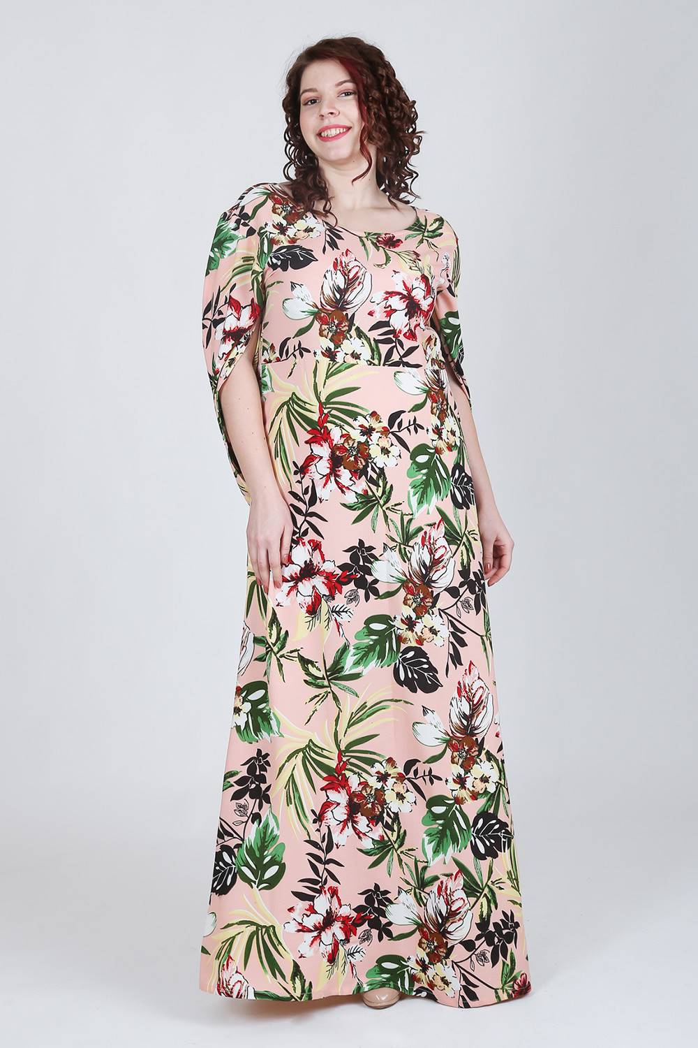 Designer Long Ruffle Dress With Floral Print – Joshindia