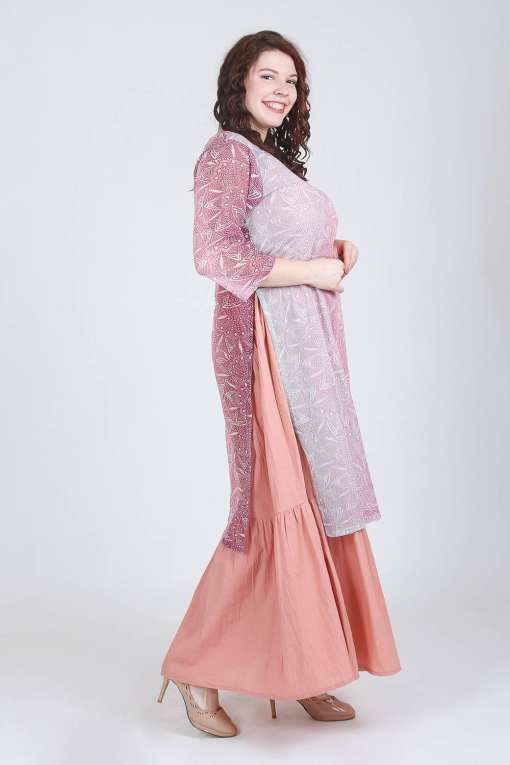 Double Layer Pink Maxi Dress