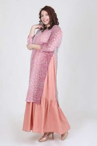 Double Layer Pink Maxi Dress