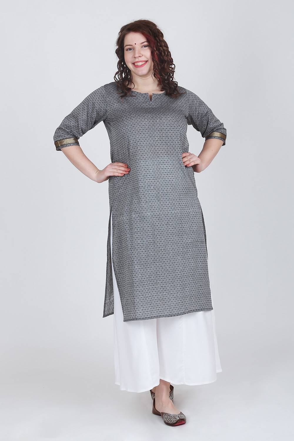 Buy Plussize Grey Color South Cotton Kurti Online at Best Prices in India -  JioMart.