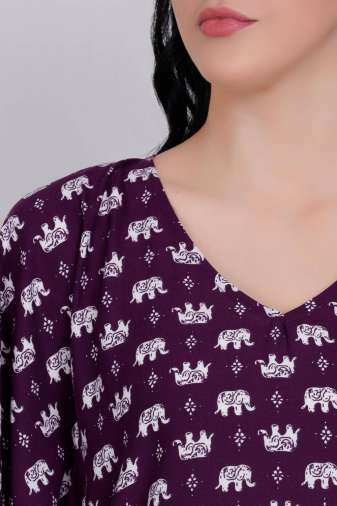 Plus Size Animal Print Kaftan Top & Pyjama Set