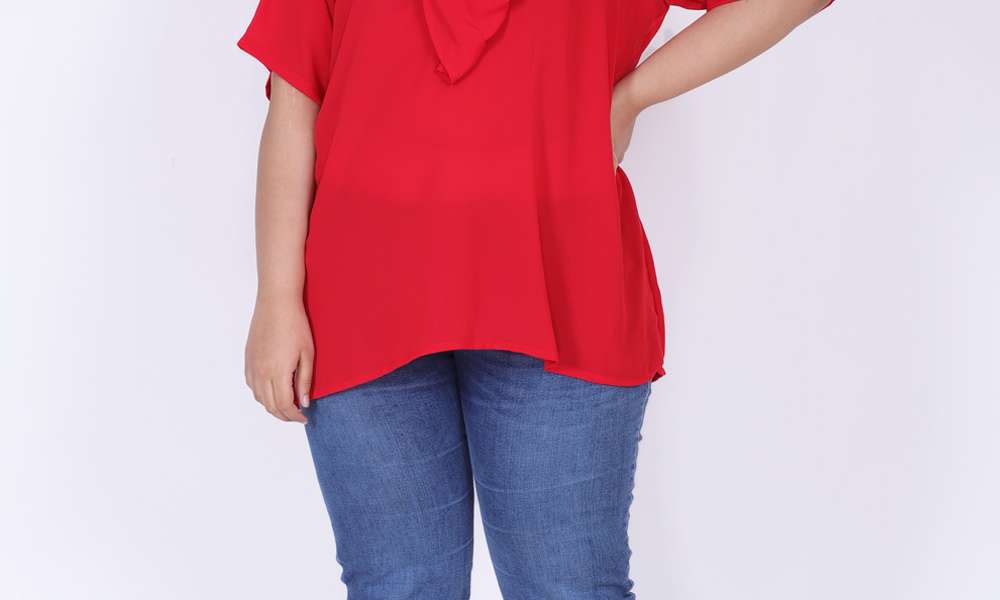 Red Cowl Top