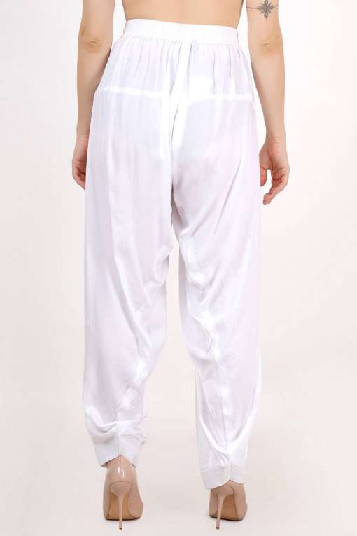Buy Indigo Pleated Hem Salwar Pants Online - Shop for W