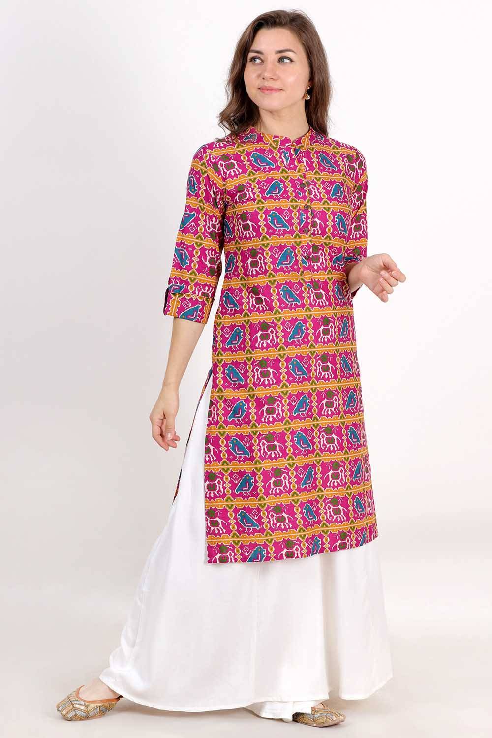 Purple & Multi Coloured Premium Dola Silk Patola Paithani Print with F –  Royskart