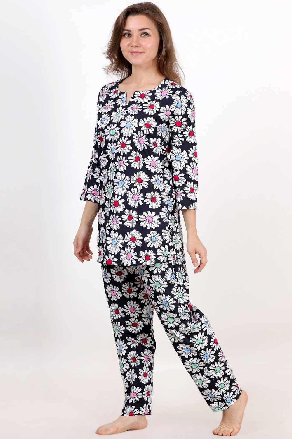Women Green Floral Printed Night Suit – Nayo Clothing