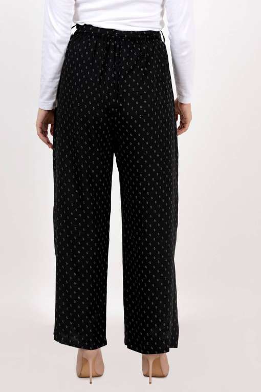 Black Pleated Trouser with Belt