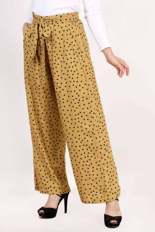 Polka Dot Pleated Trouser with Belt