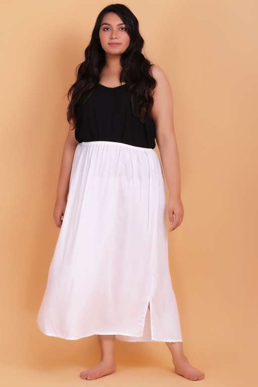 White Ankle Length Under Skirt Liner