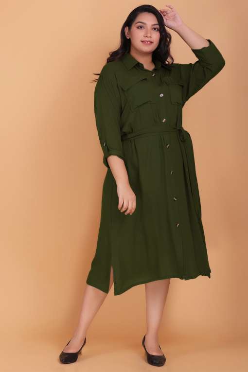 Olive Green Midi Dress