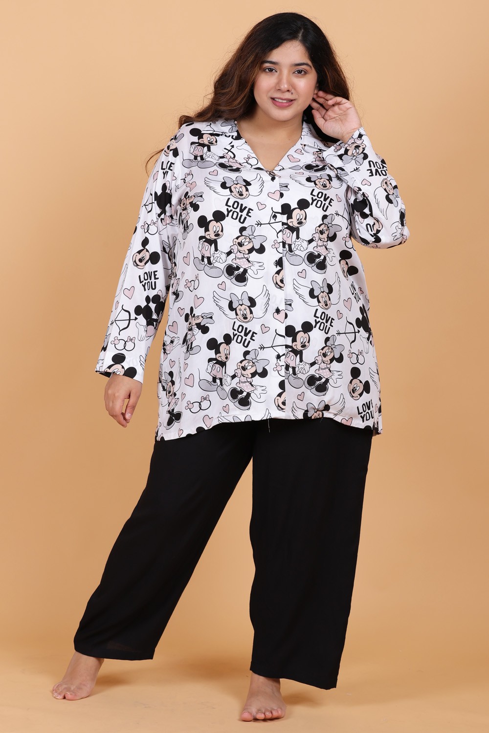 Mickey Mouse Print Night Suit Set